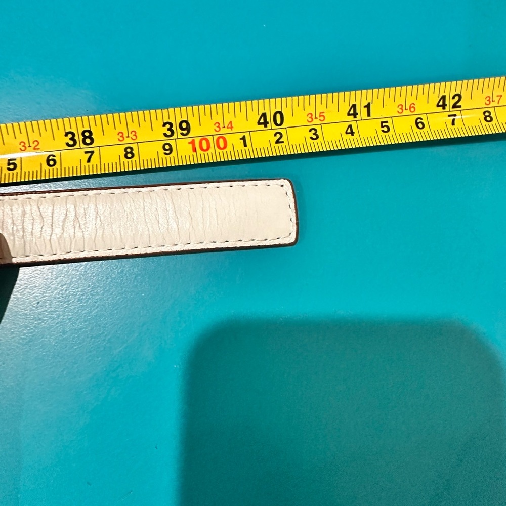 TreVero White and Tan Genuine Leather Belt TreVero Vintage Vintage - Picture 2 of 15